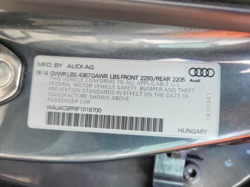 2015 Audi A3 მანქანა იყიდება აუქციონზე, vin: WAUACGFF6F1018700, აუქციონის ნომერი: 51922346