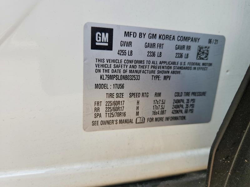 Продаж на аукціоні авто 2022 Chevrolet Trailblazer, vin: KL79MPSL0NB032533, номер лоту: 56809906