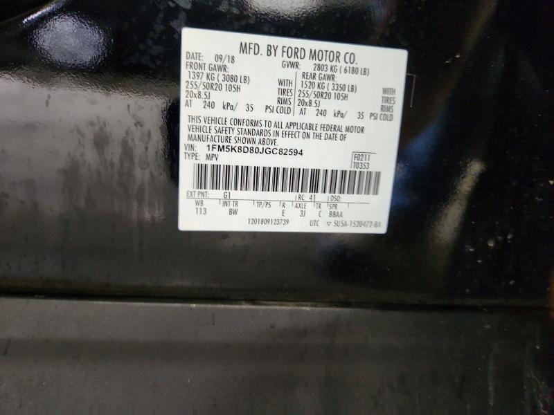 Aukcja sprzedaży 2018 Ford Explorer, vin: 1FM5K8D80JGC82594, numer aukcji: 57366306