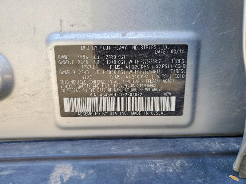 Продаж на аукціоні авто 2014 Subaru Outback, vin: 4S4BRDLC1E2301072, номер лоту: 55889646