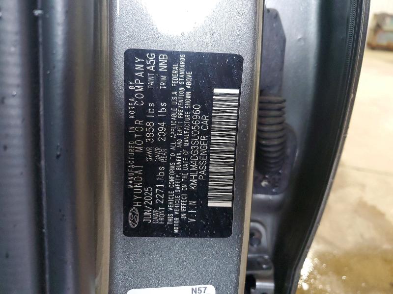 56123456 :رقم المزاد ، KMHLM4DG3SU056960 vin ، 2025 Hyundai Elantra مزاد بيع