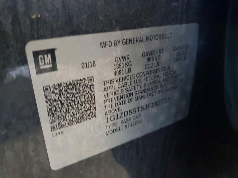 Aukcja sprzedaży 2018 Chevrolet Malibu, vin: 1G1ZD5ST5JF182737, numer aukcji: 55902126