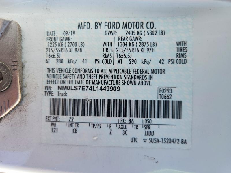 Продажа на аукционе авто 2020 Ford Transit Connect, vin: NM0LS7E74L1449909, номер лота: 57905386