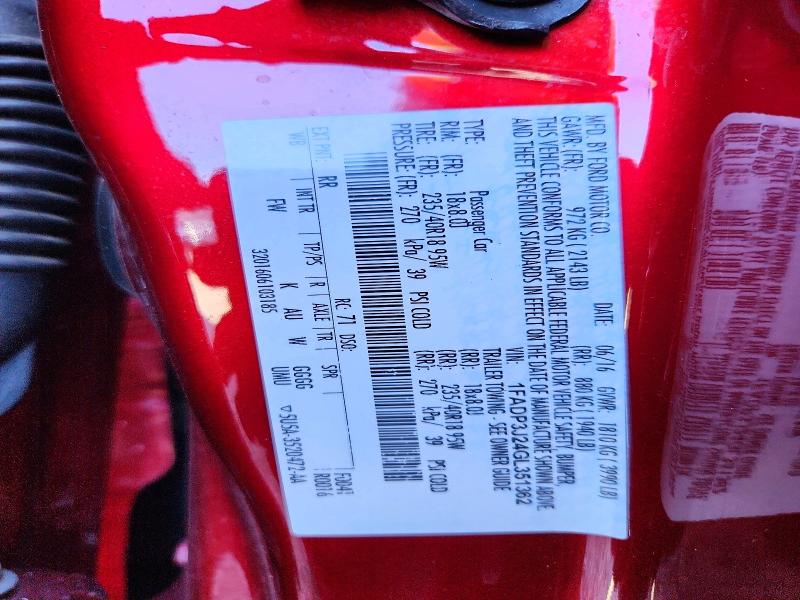 Продаж на аукціоні авто 2016 Ford Focus, vin: 1FADP3J24GL351362, номер лоту: 57074816