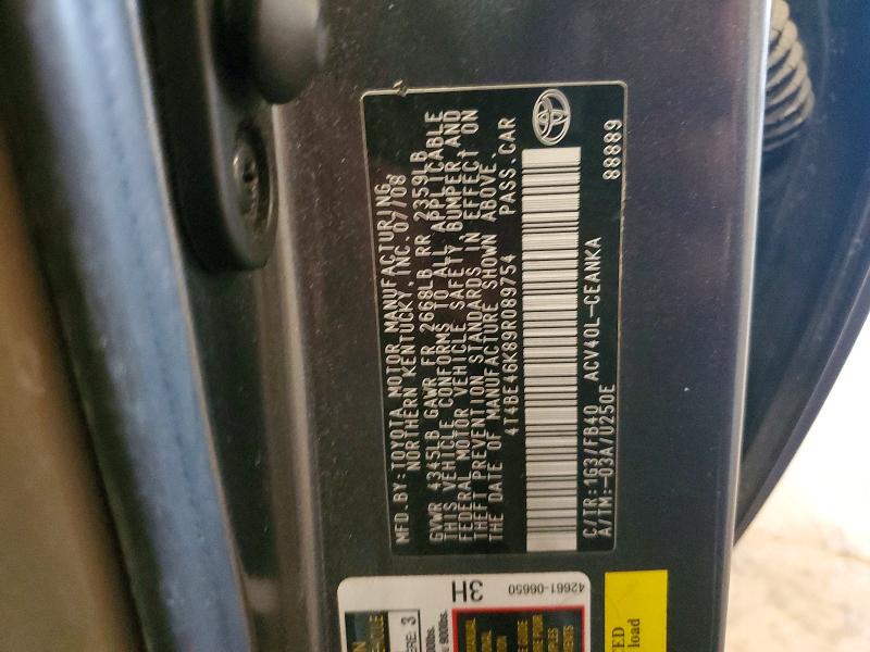 Aukcja sprzedaży 2009 Toyota Camry, vin: 4T4BE46K89R089754, numer aukcji: 55773746