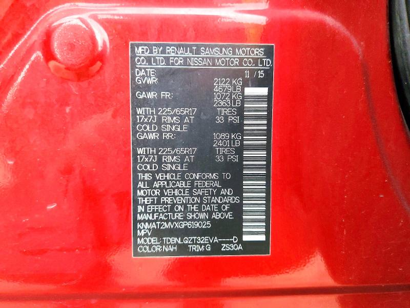 2016 Nissan Rogue მანქანა იყიდება აუქციონზე, vin: KNMAT2MVXGP619025, აუქციონის ნომერი: 56789646