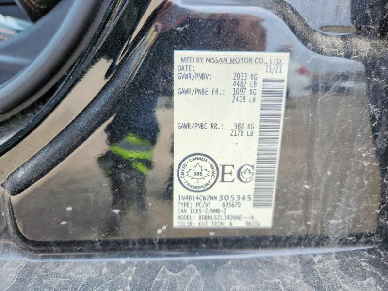 Aukcja sprzedaży 2022 Nissan Altima, vin: 1N4BL4CW2NN305345, numer aukcji: 54859516