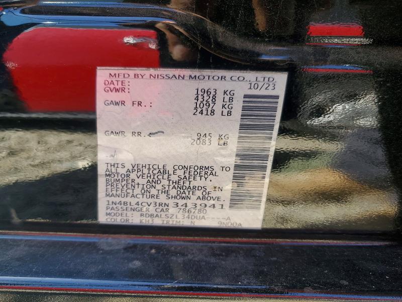 2024 Nissan Altima მანქანა იყიდება აუქციონზე, vin: 1N4BL4CV3RN343941, აუქციონის ნომერი: 56371296