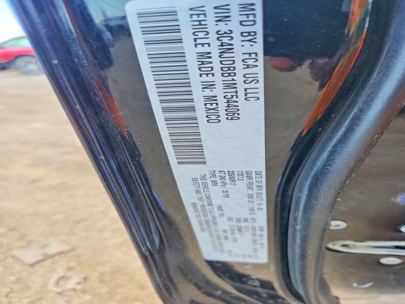 57249876 :رقم المزاد ، 3C4NJDBB1MT544069 vin ، 2021 Jeep Compass مزاد بيع