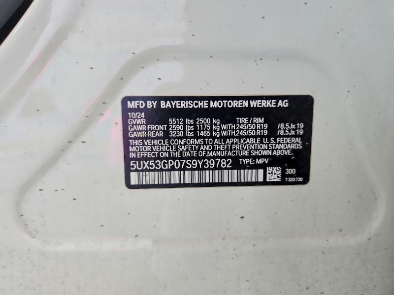 Продажа на аукционе авто 2025 Bmw X3, vin: 5UX53GP07S9Y39782, номер лота: 55774996