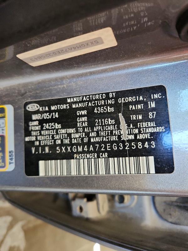 Продаж на аукціоні авто 2014 Kia Optima, vin: 5XXGM4A72EG325843, номер лоту: 58472456
