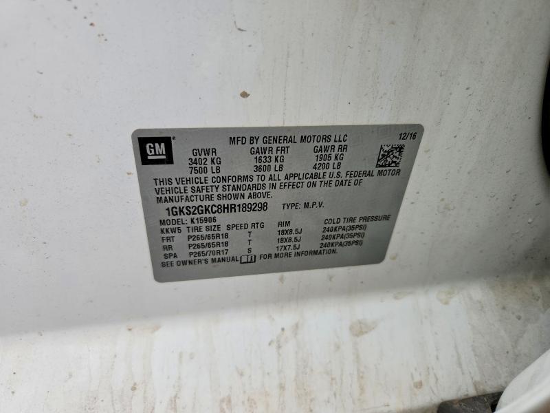 Продаж на аукціоні авто 2017 Gmc Yukon Xl, vin: 1GKS2GKC8HR189298, номер лоту: 56260206