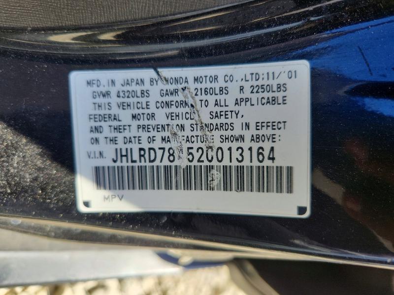 58302496 :رقم المزاد ، JHLRD78452C013164 vin ، 2002 Honda Cr-v مزاد بيع