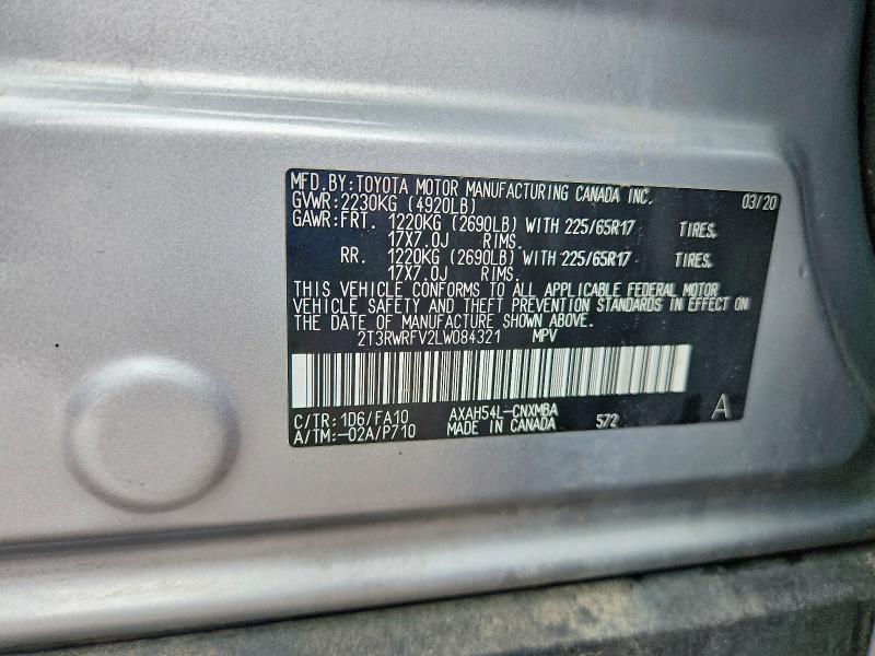 Продажа на аукционе авто 2020 Toyota Rav4 Hybrid, vin: 2T3RWRFV2LW084321, номер лота: 56138956