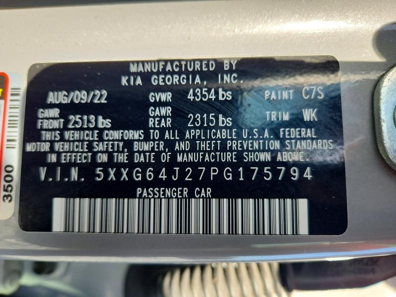Продажа на аукционе авто 2023 Kia K5, vin: 5XXG64J27PG175794, номер лота: 57386846
