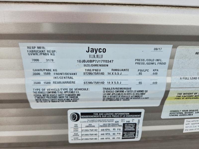 Продаж на аукціоні авто 2018 Jayco Jay Flight Slx, vin: 1UJBJ0BP7J17Y0347, номер лоту: 54845856