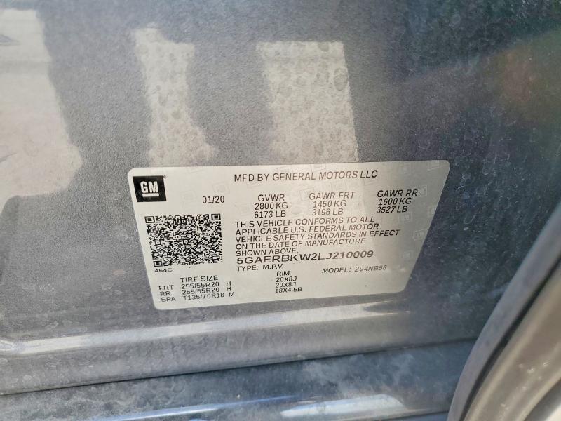 2020 Buick Enclave მანქანა იყიდება აუქციონზე, vin: 5GAERBKW2LJ210009, აუქციონის ნომერი: 56440006
