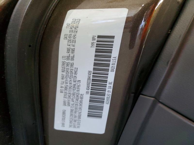 Продажа на аукционе авто 2008 Subaru Tribeca, vin: 4S4WX92D384414058, номер лота: 56610066
