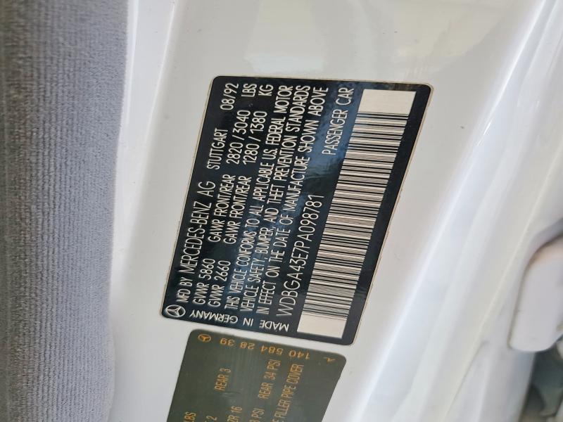 Продажа на аукционе авто 1993 Mercedes-benz 400, vin: WDBGA43E7PA098781, номер лота: 55584366