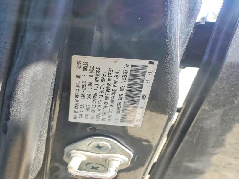 Aukcja sprzedaży 2007 Honda Accord, vin: 1HGCM56787A134019, numer aukcji: 58484776
