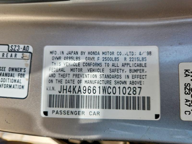 59285996 :رقم المزاد ، JH4KA9661WC010287 vin ، 1998 Acura 3.5rl مزاد بيع