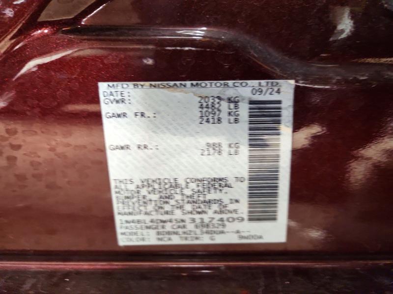 58695066 :رقم المزاد ، 1N4BL4DW4SN317409 vin ، 2025 Nissan Altima مزاد بيع