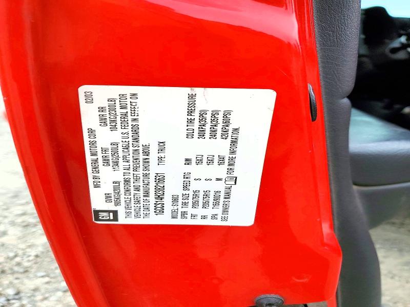 2003 Chevrolet S Truck მანქანა იყიდება აუქციონზე, vin: 1GCCS14H238216631, აუქციონის ნომერი: 57005566