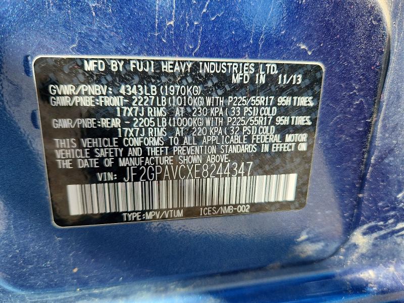 Продажа на аукционе авто 2014 Subaru Xv Crosstrek, vin: JF2GPAVCXE8244347, номер лота: 55702426