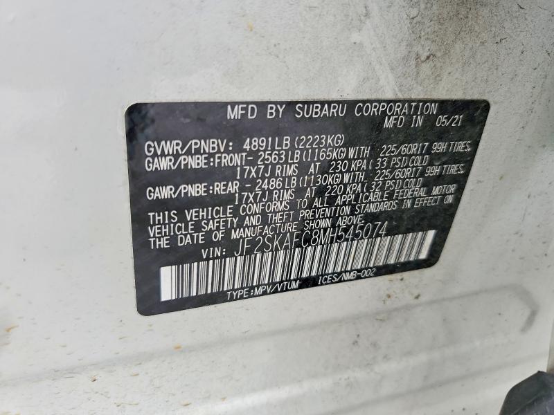 Aukcja sprzedaży 2021 Subaru Forester, vin: JF2SKAFC8MH545074, numer aukcji: 57695616