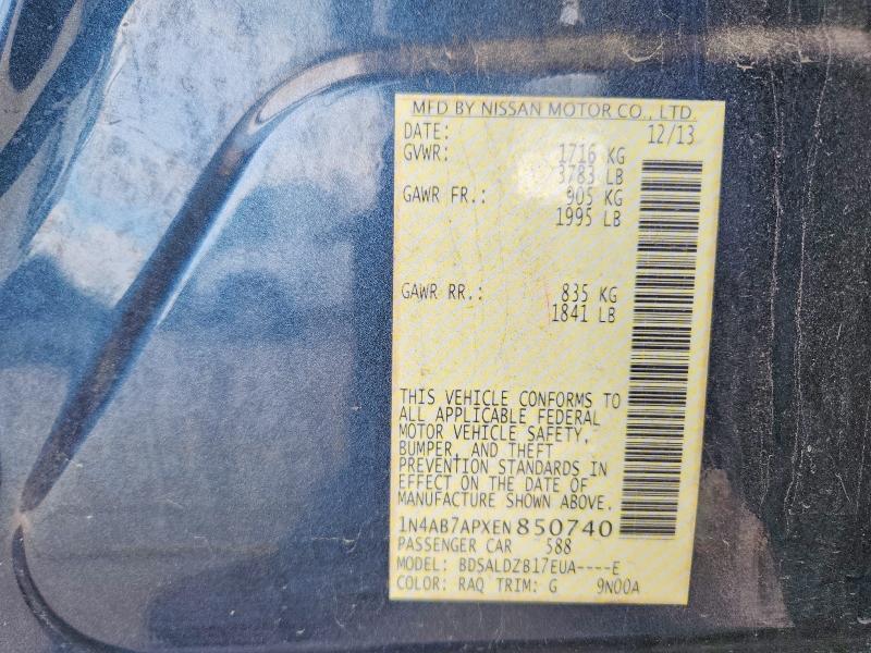 Продажа на аукционе авто 2014 Nissan Sentra, vin: 1N4AB7APXEN850740, номер лота: 55770066