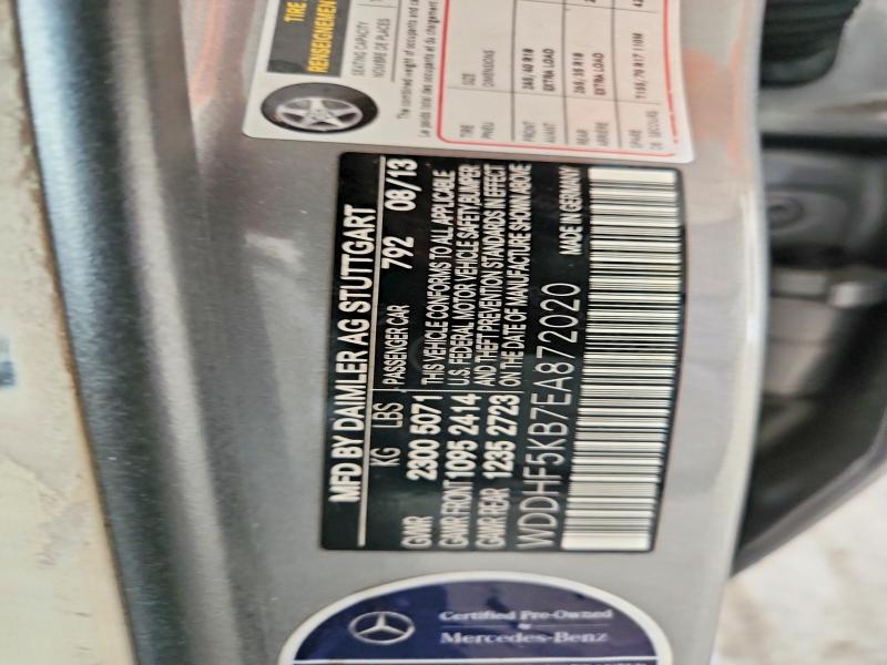 53761766 :رقم المزاد ، WDDHF5KB7EA872020 vin ، 2014 Mercedes-benz E مزاد بيع