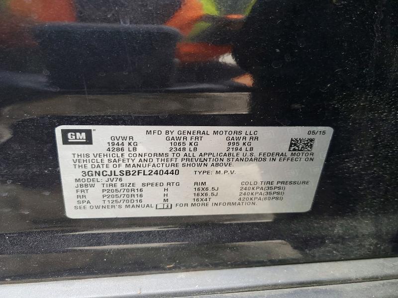 Продажа на аукционе авто 2015 Chevrolet Trax, vin: 3GNCJLSB2FL240440, номер лота: 57426206