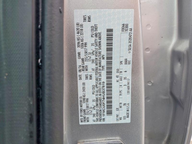 Aukcja sprzedaży 2017 Ford Escape, vin: 1FMCU0F74HUB37819, numer aukcji: 58320986
