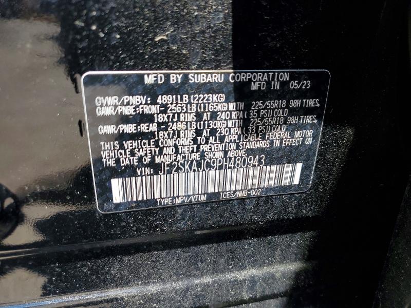 Продажа на аукционе авто 2023 Subaru Forester, vin: JF2SKAJC9PH480943, номер лота: 55741896