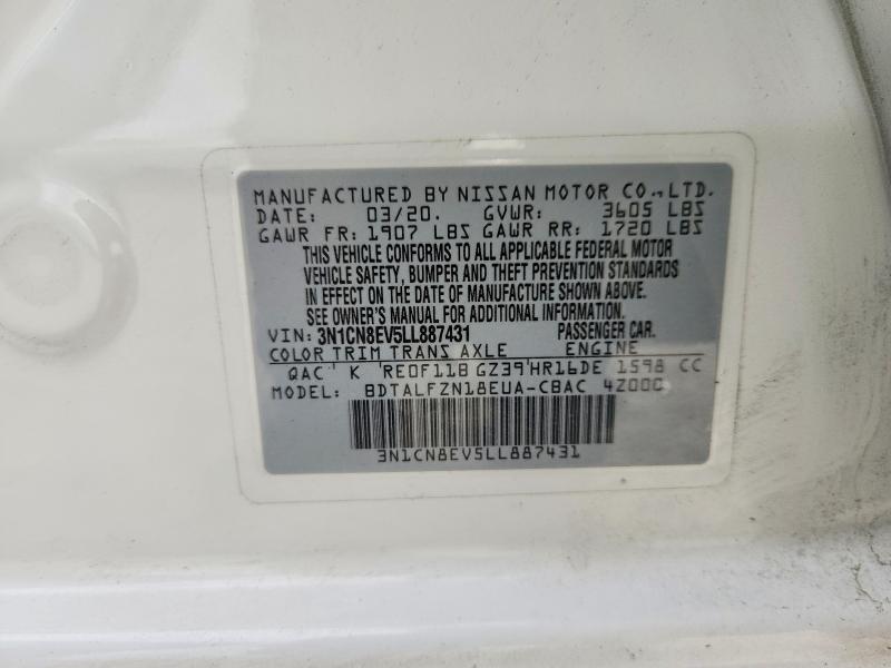 Продаж на аукціоні авто 2020 Nissan Versa, vin: 3N1CN8EV5LL887431, номер лоту: 57912996