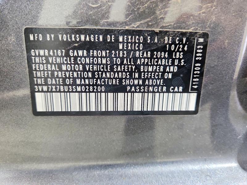Aukcja sprzedaży 2025 Volkswagen Jetta, vin: 3VW7X7BU3SM028200, numer aukcji: 56863396