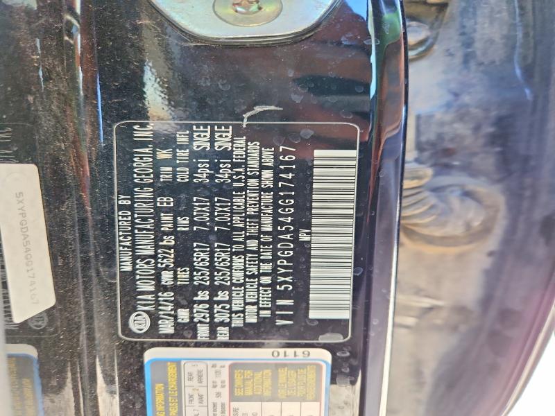 2016 Kia Sorento მანქანა იყიდება აუქციონზე, vin: 5XYPGDA54GG174167, აუქციონის ნომერი: 56963986
