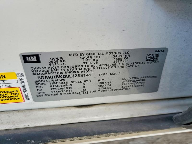 Aukcja sprzedaży 2014 Buick Enclave, vin: 5GAKRBKD8EJ333141, numer aukcji: 54959886