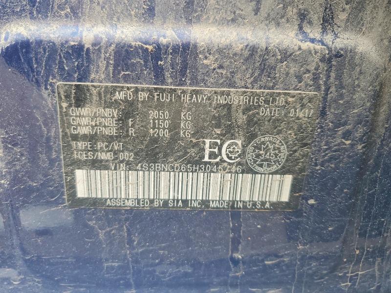 2017 Subaru Legacy მანქანა იყიდება აუქციონზე, vin: 4S3BNCD65H3045746, აუქციონის ნომერი: 56637306