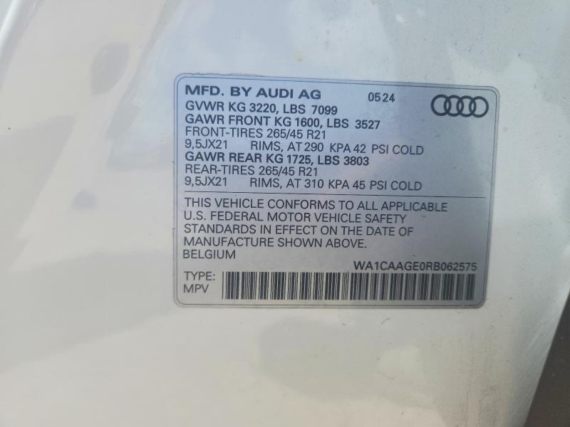 Aukcja sprzedaży 2024 Audi Q8 E-tron, vin: WA1CAAGE0RB062575, numer aukcji: 55833826