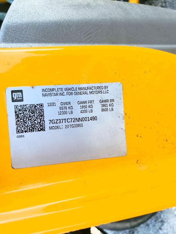 Aukcja sprzedaży 2022 Gmc Savana, vin: 7GZ37TC72NN001490, numer aukcji: 57409266