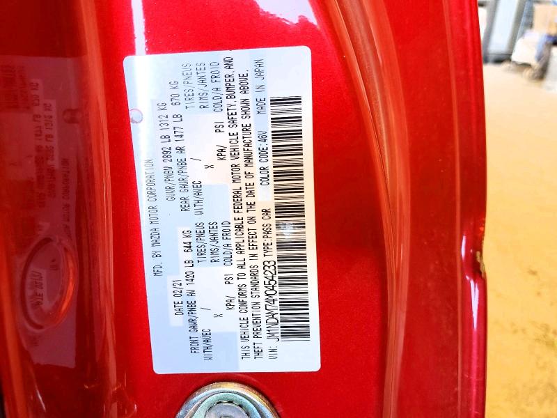 Aukcja sprzedaży 2021 Mazda Mx-5 Miata, vin: JM1NDAM74M0454233, numer aukcji: 56647196