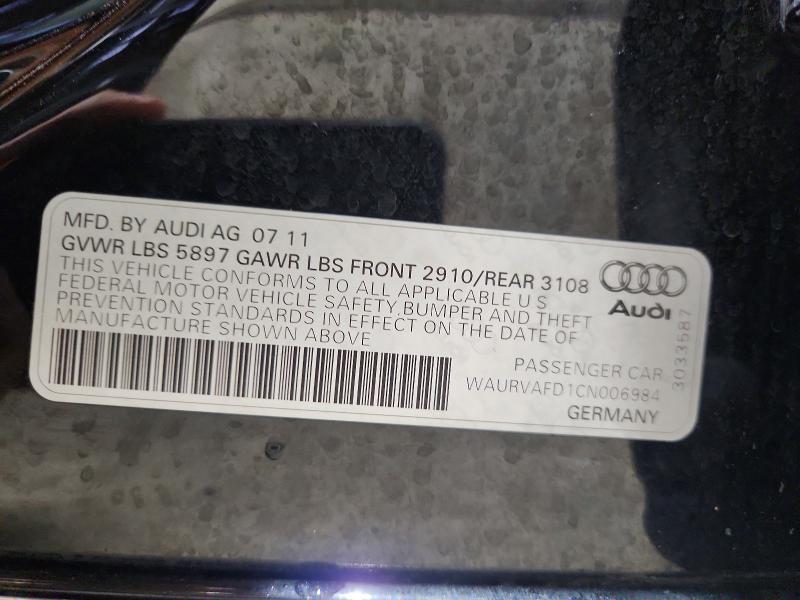 Продажа на аукционе авто 2012 Audi A8, vin: WAURVAFD1CN006984, номер лота: 55751546