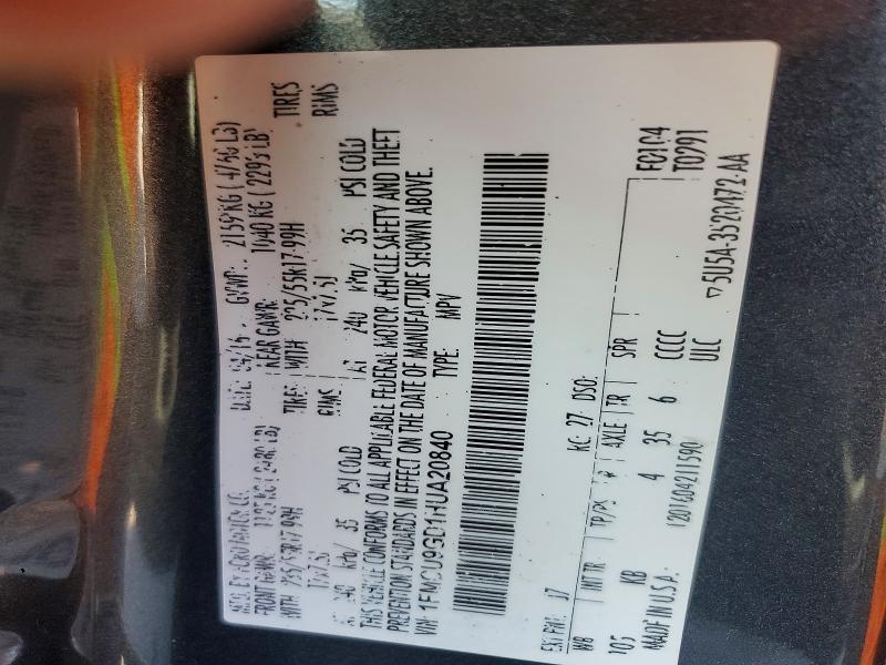 Aukcja sprzedaży 2017 Ford Escape, vin: 1FMCU9GD1HUA20840, numer aukcji: 56268516