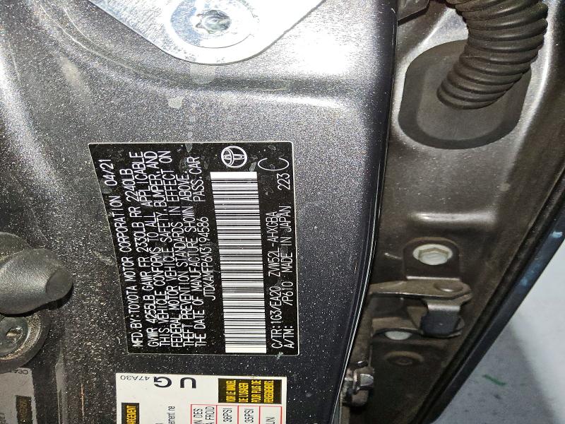 Продаж на аукціоні авто 2021 Toyota Prius Prime, vin: JTDKAMFP6M3194586, номер лоту: 55788496