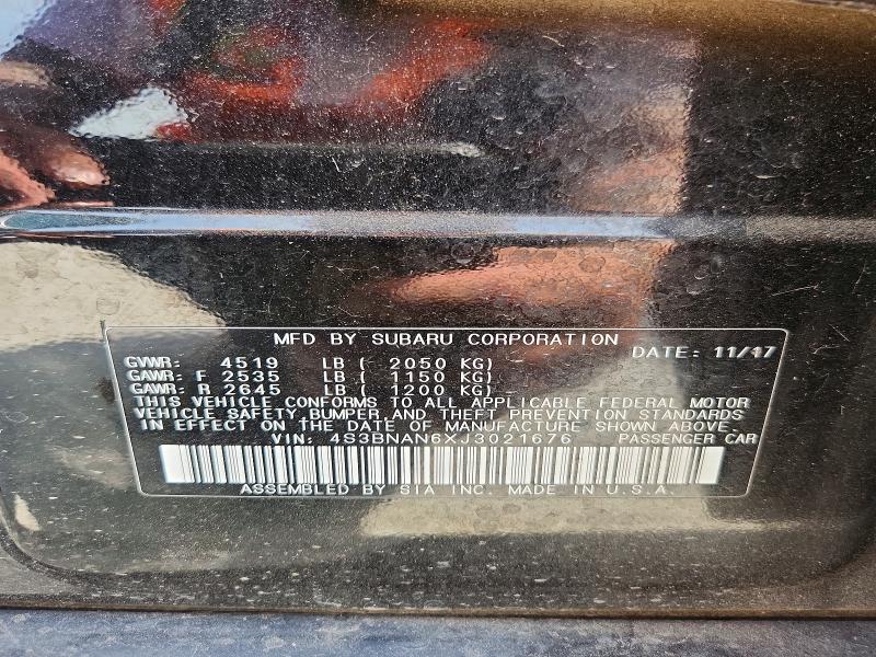 Aukcja sprzedaży 2018 Subaru Legacy, vin: 4S3BNAN6XJ3021676, numer aukcji: 59383066