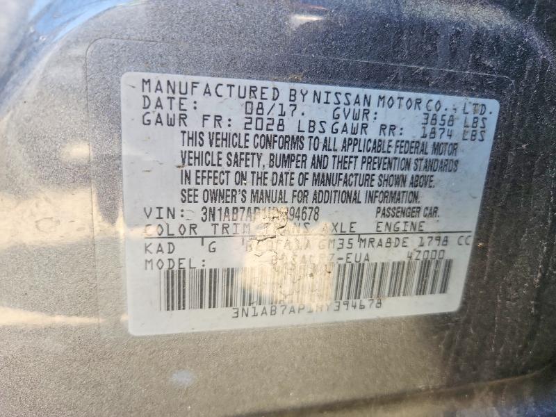 Aukcja sprzedaży 2017 Nissan Sentra, vin: 3N1AB7AP1HY394678, numer aukcji: 56540816