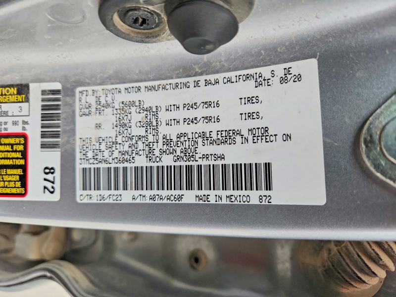 Aukcja sprzedaży 2020 Toyota Tacoma, vin: 3TMCZ5AN6LM360465, numer aukcji: 56141506