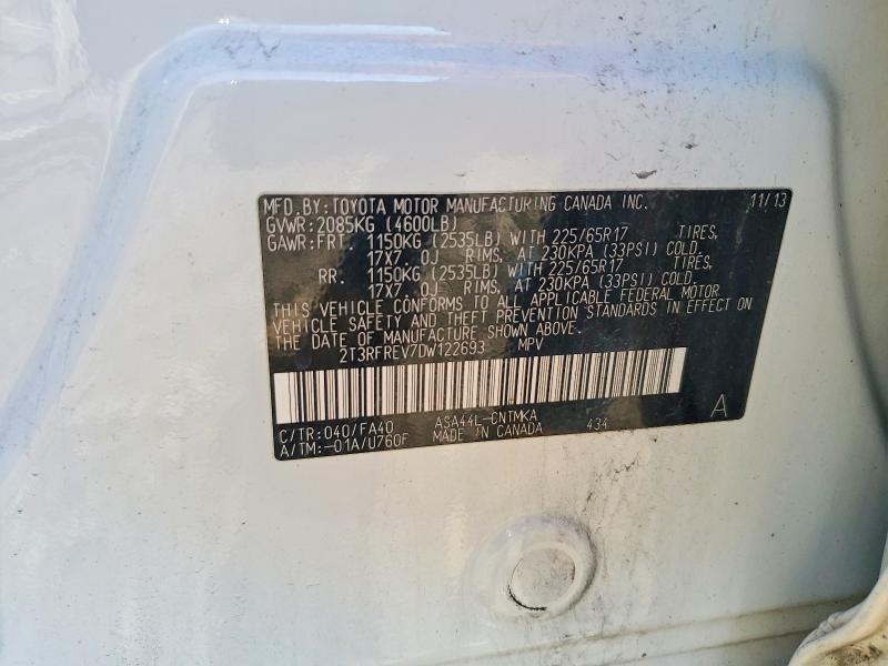 2013 Toyota Rav4 მანქანა იყიდება აუქციონზე, vin: 2T3RFREV7DW122693, აუქციონის ნომერი: 55489336
