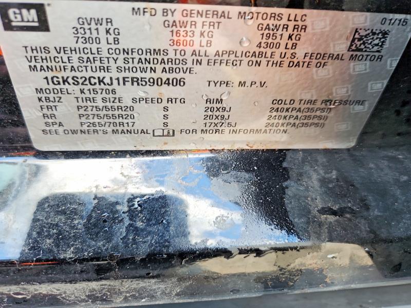 2015 Gmc Yukon მანქანა იყიდება აუქციონზე, vin: 1GKS2CKJ1FR590406, აუქციონის ნომერი: 58240196